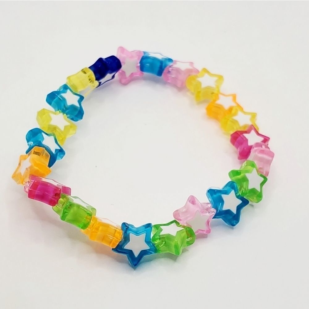Children's Multi Colored Star Stretch Bracelet - Picture 3 of 6